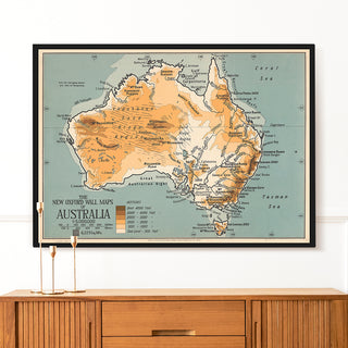 Decorative Poster - Australia Map New Oxford 1929