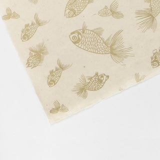 Handmade Paper - Big Gold Fish on Natural