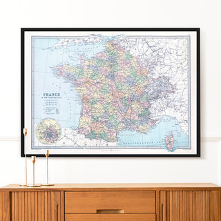 Decorative Poster - France & Switzerland Map