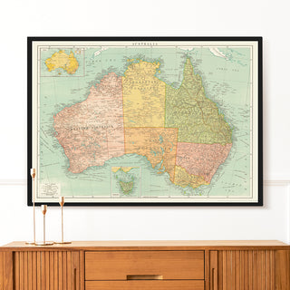 Decorative Poster - Map of Australia c. 1955