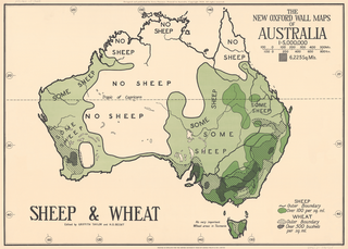 Decorative Paper - Australia Sheep and Wheat Map 1929