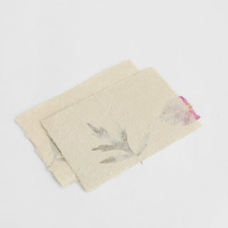 Handmade Flat Card – Bougainvillea & Mugwort Leaf