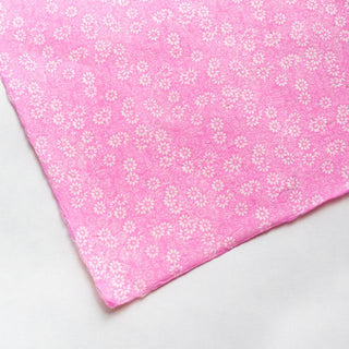 Handmade Paper - Little Daisies on Hot Pink