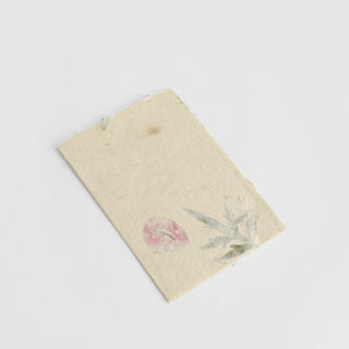 Handmade Folded Card – Bougainvillea & Mugwort Leaf