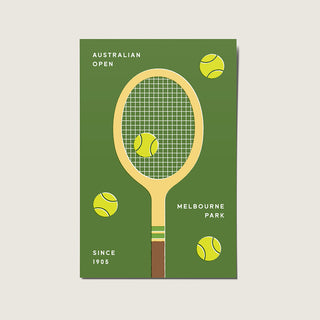 Postcard - Australian Open Tennis Racquet