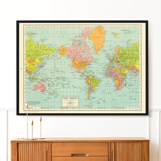 World Map C.S Hammond Large Poster