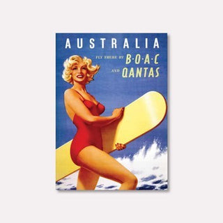 Postcard - Qantas Surf Girl