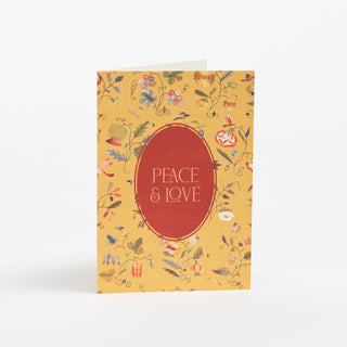 Christmas Card - Peace & Love Yellow