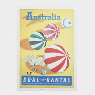 Print - Fly BOAC Qantas Beach Umbrella